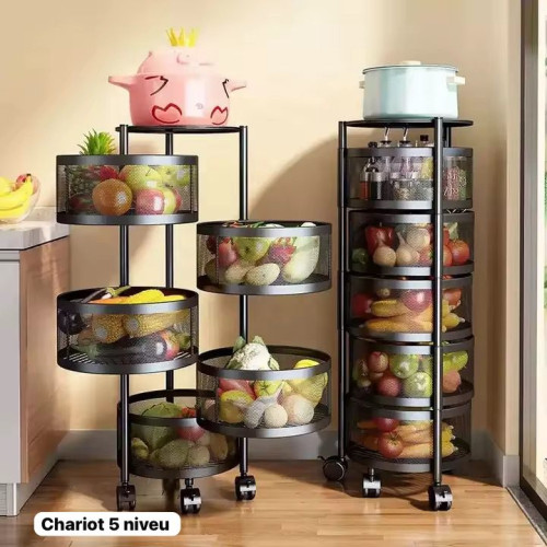 Étagère de Rangement de Fruit et Légume en Fer 5 Niveaux