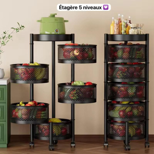 Étagère de Rangement de Fruit et Légume en Fer 5 Niveaux
