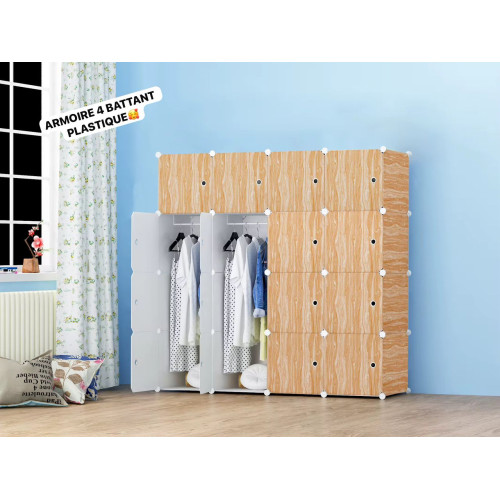 Armoire 4 battants plastique